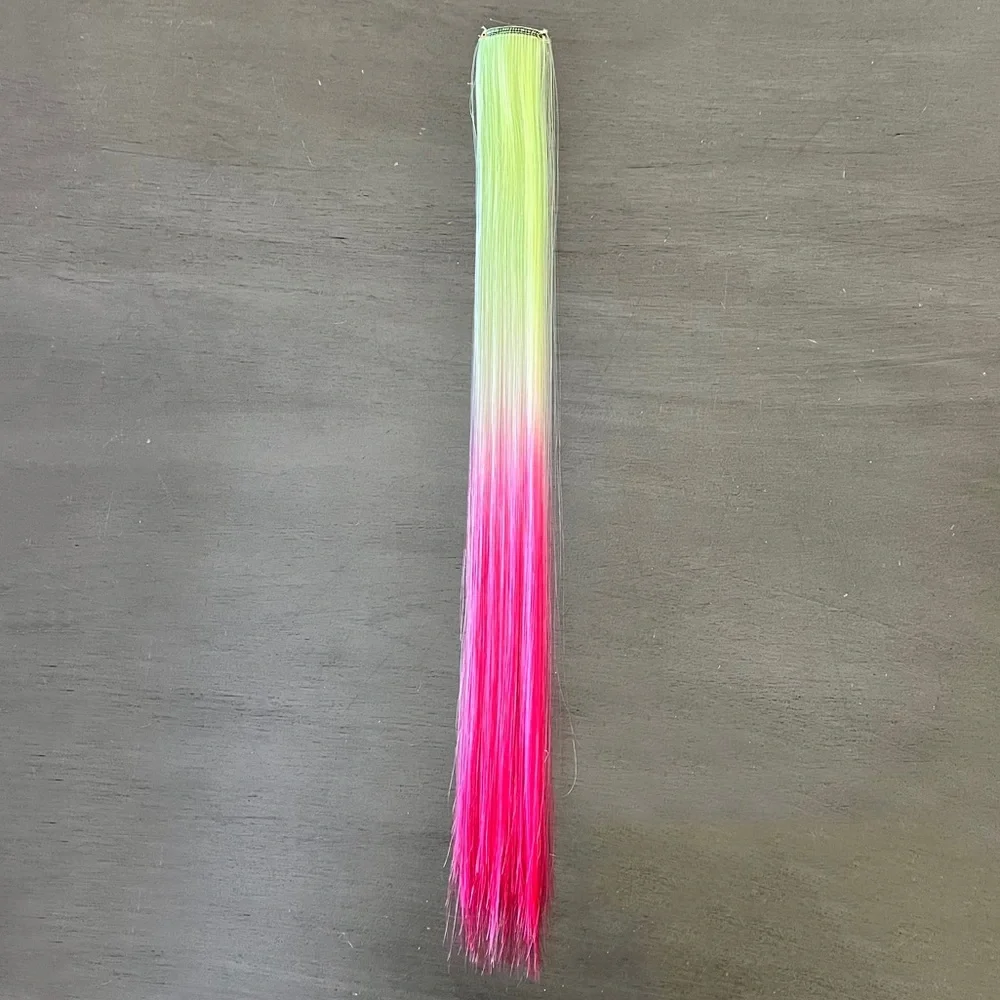 Ombre Neon Pastel Green & Hot Pink Temporary Clip In Comb 18